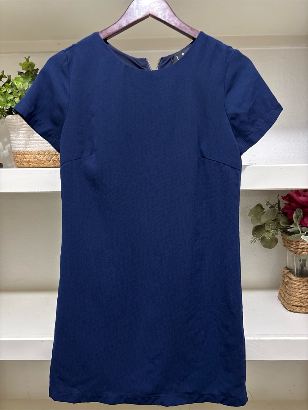 Lulus Women's Navy Blue Knee Length Dress Size XS Short Sleeves